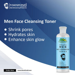 Men Face Cleansing Toner – Hydrates Skin, Shrink Pores, Soothes Irritation, Makes Skin Glowy & Improves Skin’s Elasticity 150ml - Mamasjan