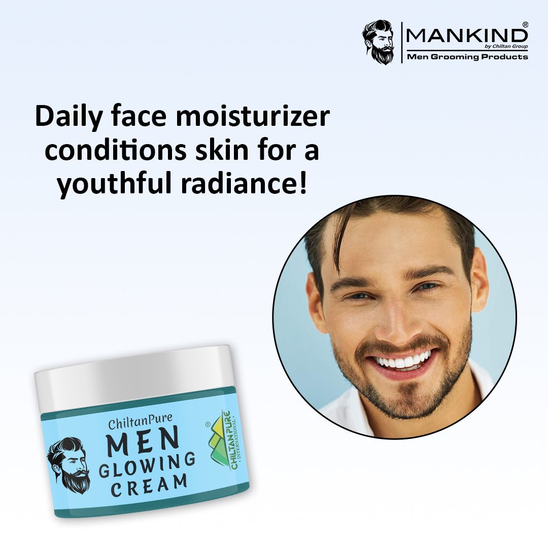 Men Glowing Cream – Light Weight Formula, Hydrates Skin, Fast Absorbing, Provides Glow to Skin & Restores Skin’s Elasticity 50ml - Mamasjan