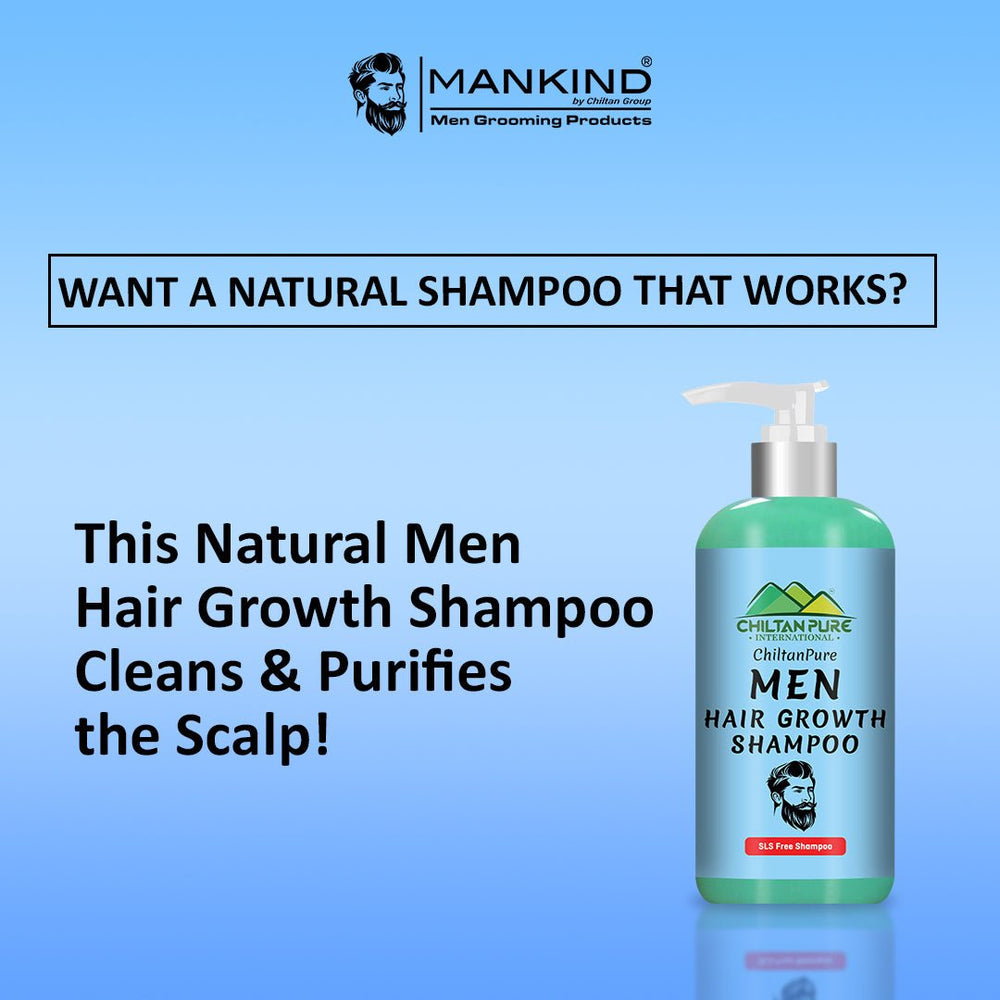 Men Hair Growth Shampoo – Boosts Hair Growth, Restores Hair Manageability, Prevents Hair Loss, Fix Oily & Greasy Hair 250ml - Mamasjan
