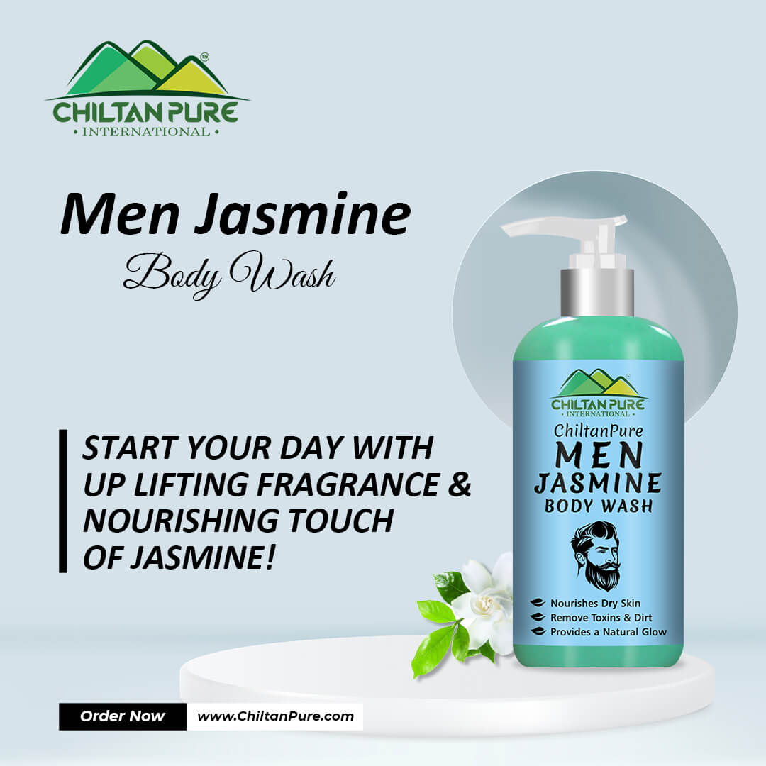 Men Jasmine Body Wash – Nourishes Dry Skin, Remove Dirt & Toxins, Enhances Body’s Natural Glow & Provides a Deep, Effective Clean 250ml - Mamasjan