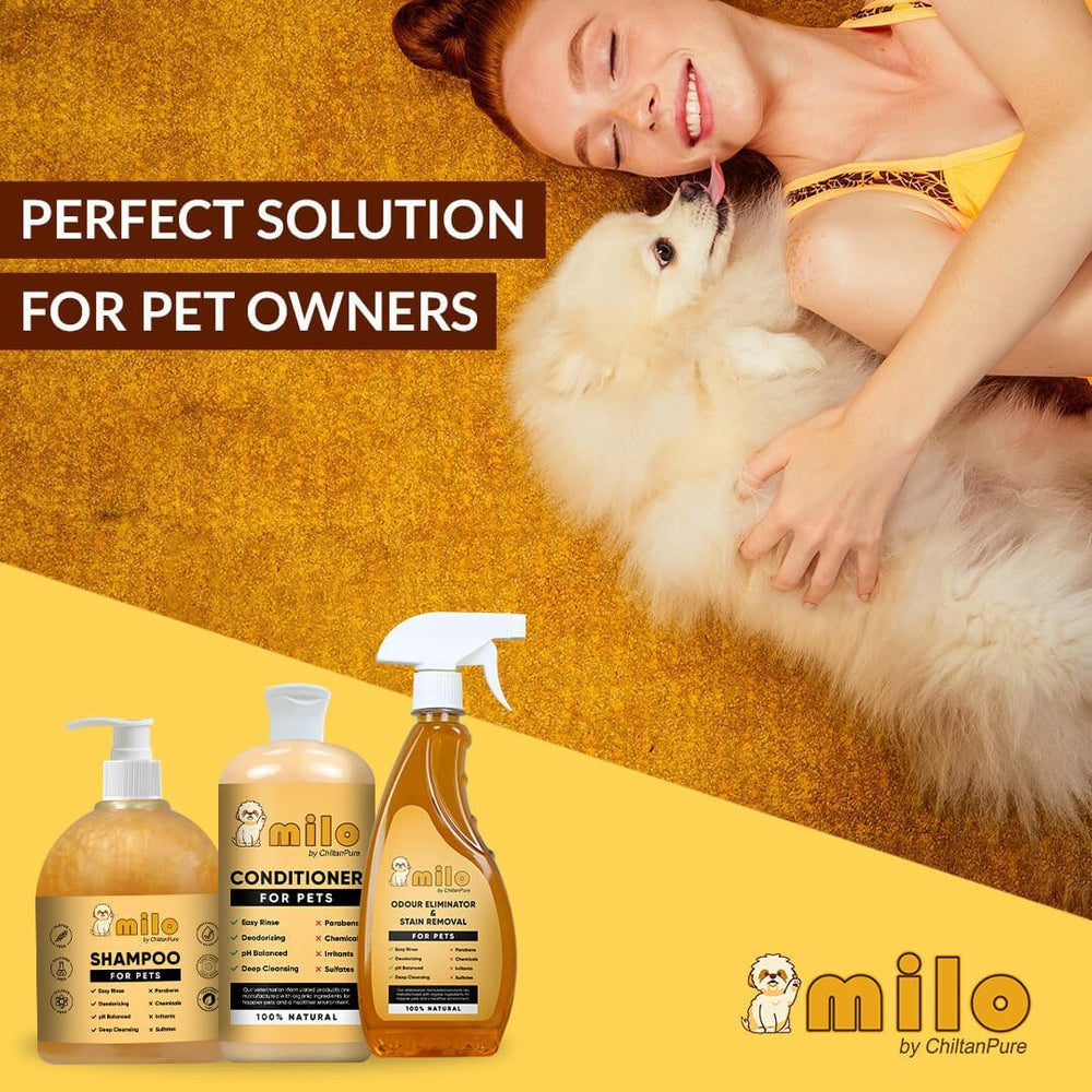 Milo Pet Care Kit – Pet Conditioner, Pet Shampoo, Pet Odour Eliminator & Stain Removal - Mamasjan