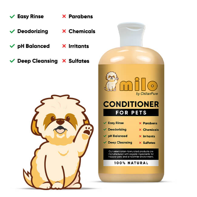 Milo Pet Conditioner – Nourishes Hair, Control Hair Fall, Prevent Itchiness, Gives Shiny Hair & Long – lasting Freshness 250ml - Mamasjan