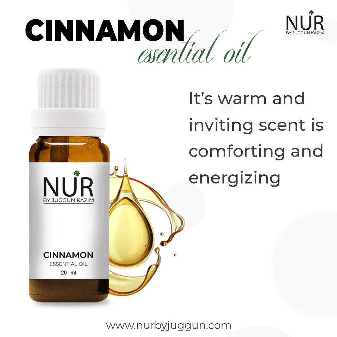 Nur-Cinnamon Essential Oil – Reduces stress, Perfect solution for acne free skin, Strong scent & Perfect for aromatherapy - Mamasjan