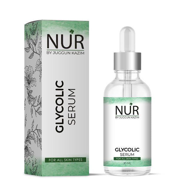 Nur Glycolic Acid Serum – Gentle Exfoliator, Hydrates Dry Skin, Treats Acne, Lightens Skin, Fade Wrinkles & Hyperpigmentation - Mamasjan