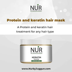 Nur Keratin Hair Mask for Oily Hair – Repair Treatment for Damaged Hair, Rehydrates dry, frizzy & Chemically treated hair - Mamasjan