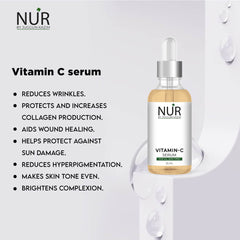 Nur Vitamin C Serum- Brightens Skin, Anti – Aging, Fades Pigmentation, Lightens Complexion, Protects Skin from Environmental & Sun Damage - Mamasjan