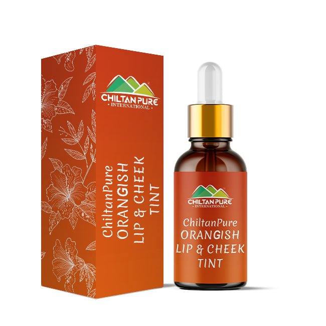 Orangish Lip &amp; Cheek Tint - Pure Organic Liquid stain for lips, cheeks &amp; eyelids - 100% Organic Lip Stain - Mamasjan