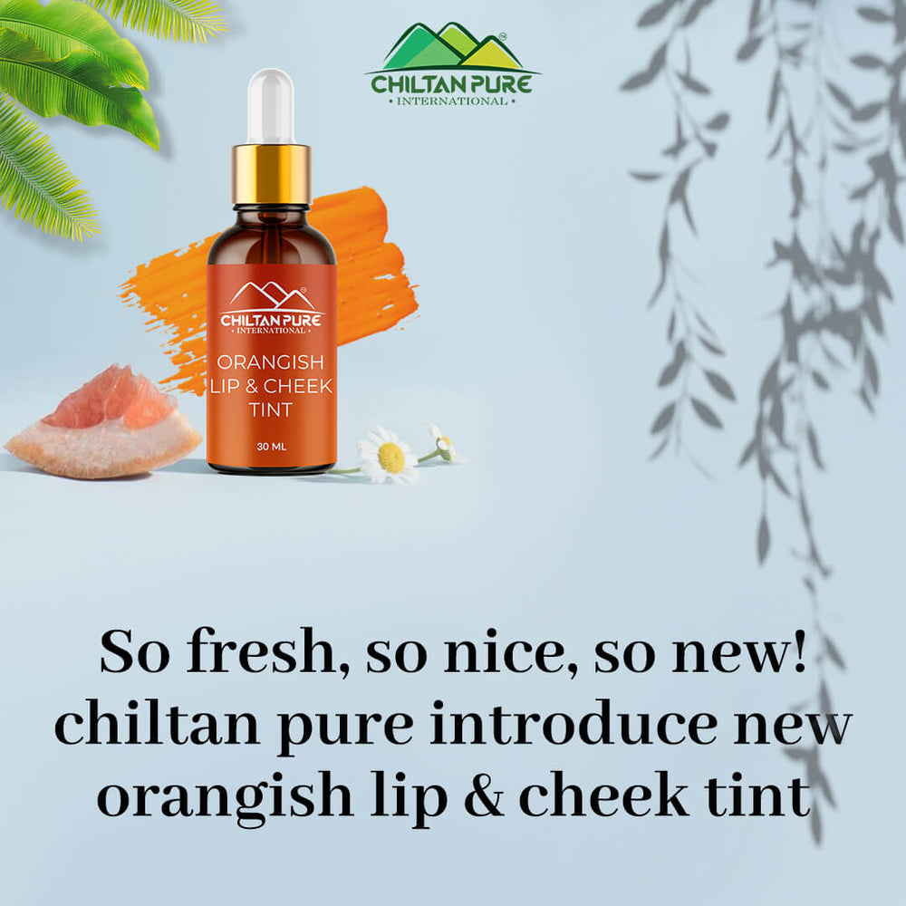 Orangish Lip &amp; Cheek Tint - Pure Organic Liquid stain for lips, cheeks &amp; eyelids - 100% Organic Lip Stain - Mamasjan
