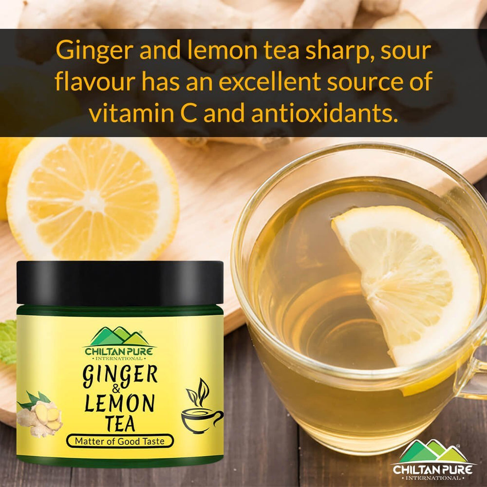 Organic Ginger &amp; Lemon Tea - Boosts Immune System, Helps In Weight Loss, Instant Relief From Nausea &amp; Indigestion - Mamasjan