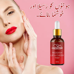 Reddish Lips & Cheek Tint – Pure Organic Liquid stain for lips, cheeks & eyelids – Give face fresh look Moisturize lips- 100% Organic Lip Stain - Mamasjan