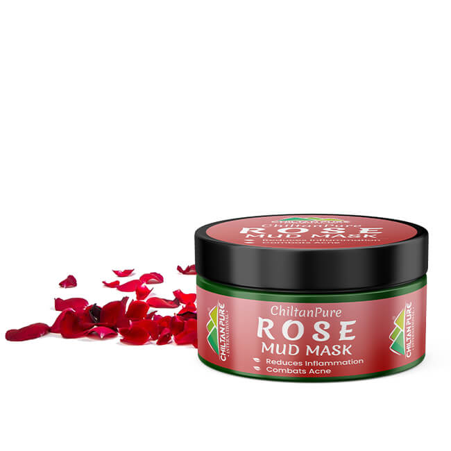 Rose Mud Mask - Brightens Skin, Shrinks blackheads Absorb Excess Oil &amp; Boosts Blood Circulation - Mamasjan