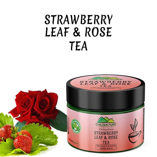 Strawberry Leaf & Rose Herbal Tea - Promotes Relaxation, Improves Digestion, Refreshes Mood & Relieves Stress - Mamasjan