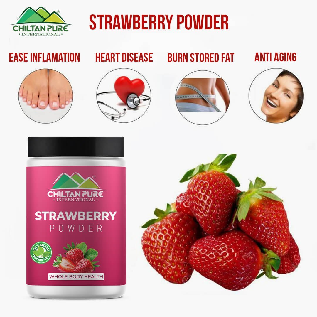 Strawberry Powder – Naturally Enhanced Sweet Flavor, Rich in Calcium, Vitamin K, Potassium & Manganese - Mamasjan