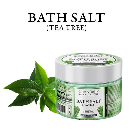 Tea Tree Bath Salt - Natural Antiseptic, Relaxes Muscles and Calms Body & Mind - Mamasjan