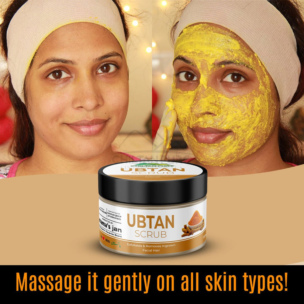Ubtan Face & Body Scrub – Exfoliates Clogged Pores, Removes Impurities & Brightens Up Your Skin, Suitable For All Skin Types - Mamasjan
