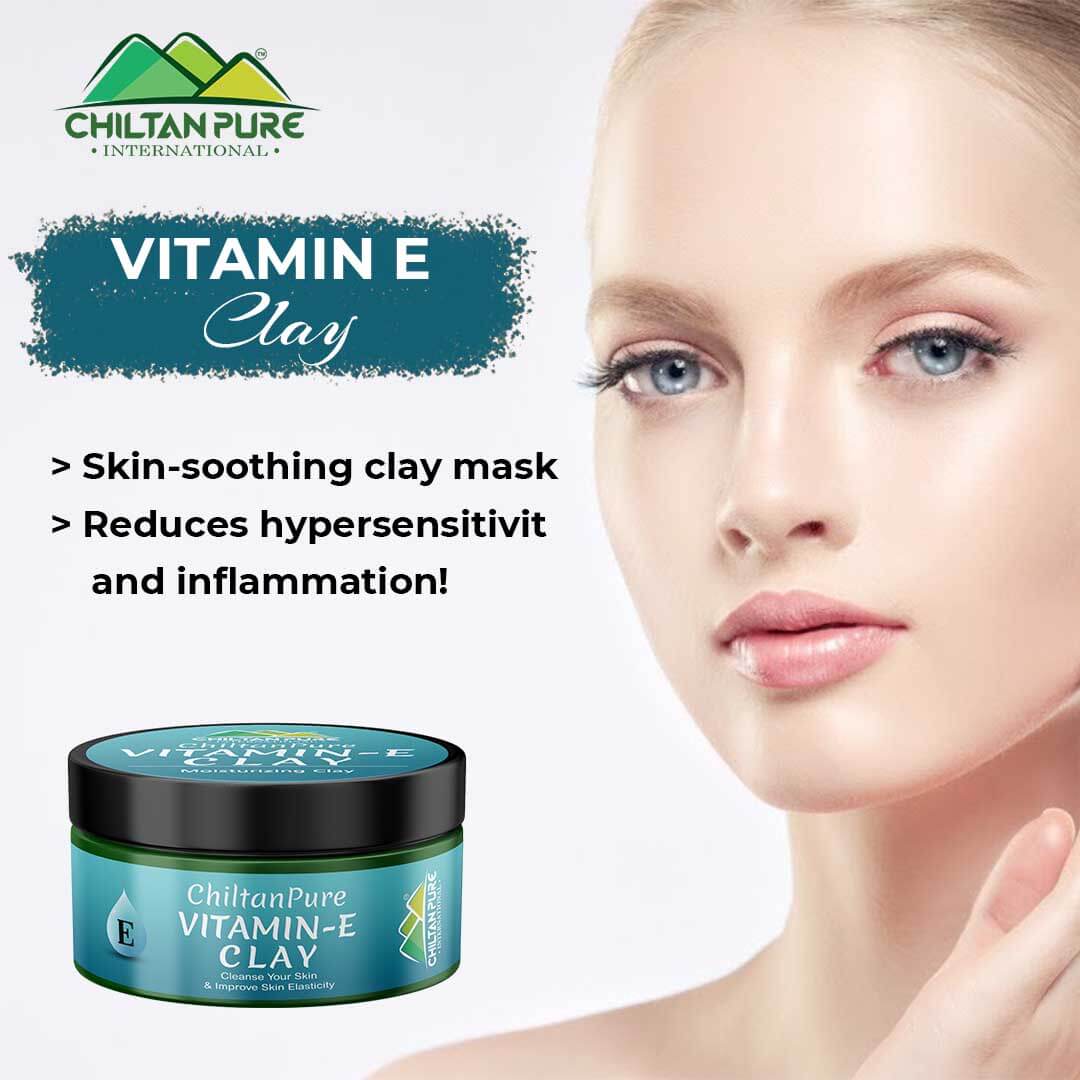 Vitamin E Clay - An Effective Natural Barrier to the Sun - Remove Impurities, Good for skin Hydration, Save skin from free radicals, Prevent Wrinkles from Face - Mamasjan