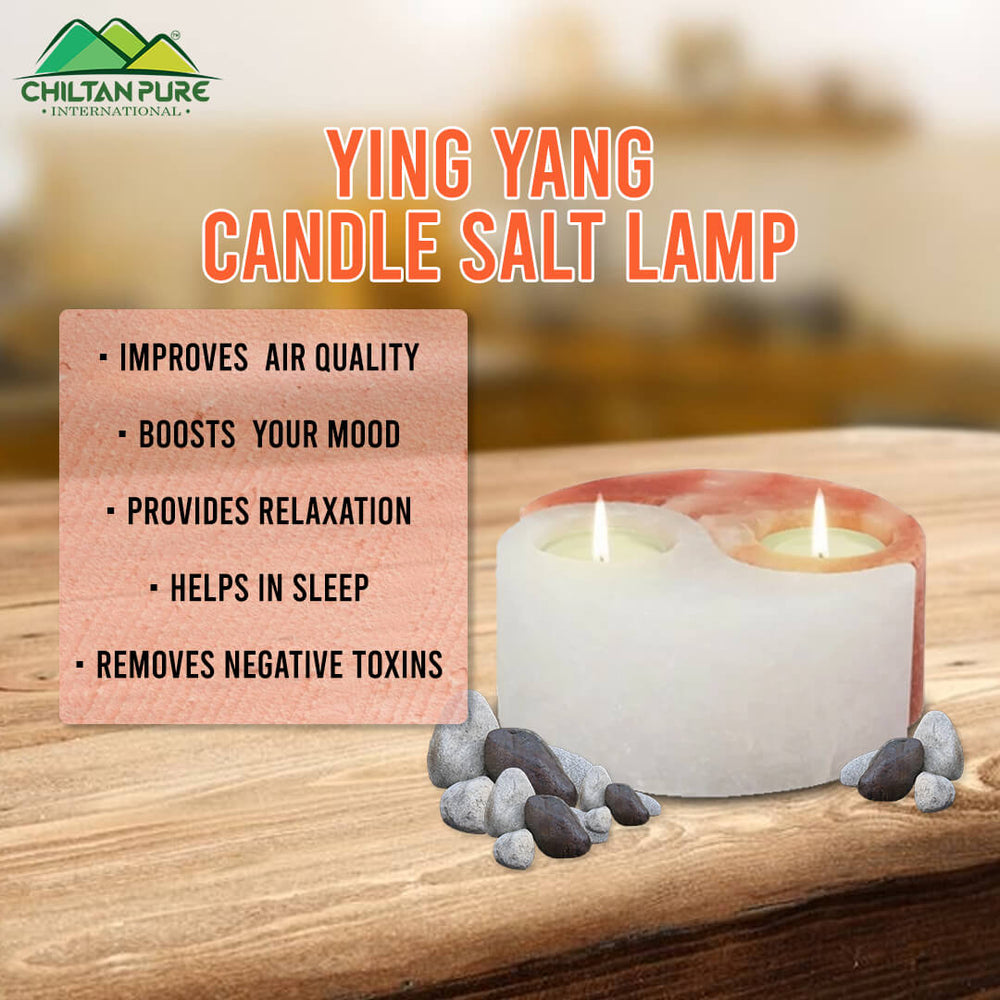 Ying Yang Shape Pink Salt Candle - A beautiful room is complete with a beautiful candle, removes toxins from the air, Cleanse the indoor air, absorbs the negative energy, 100% organic - Mamasjan
