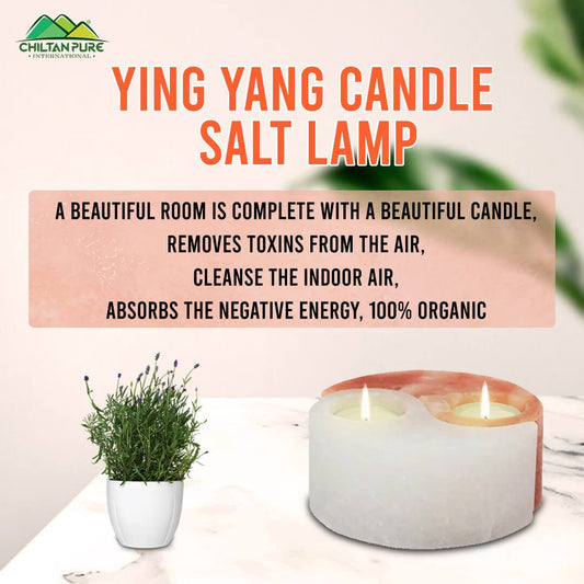 Ying Yang Shape Pink Salt Candle - A beautiful room is complete with a beautiful candle, removes toxins from the air, Cleanse the indoor air, absorbs the negative energy, 100% organic - Mamasjan